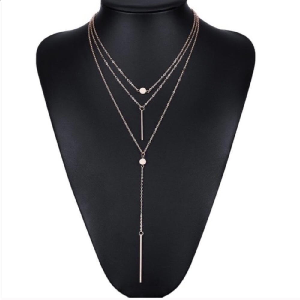 3-Layer Dainty Necklace in Gold Tone - Picture 2 of 4